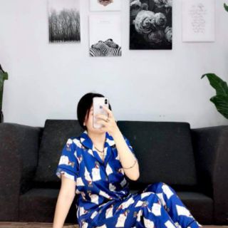 PYZAMA SATIN LỤA TAY NGẮN QUẦN DÀI
