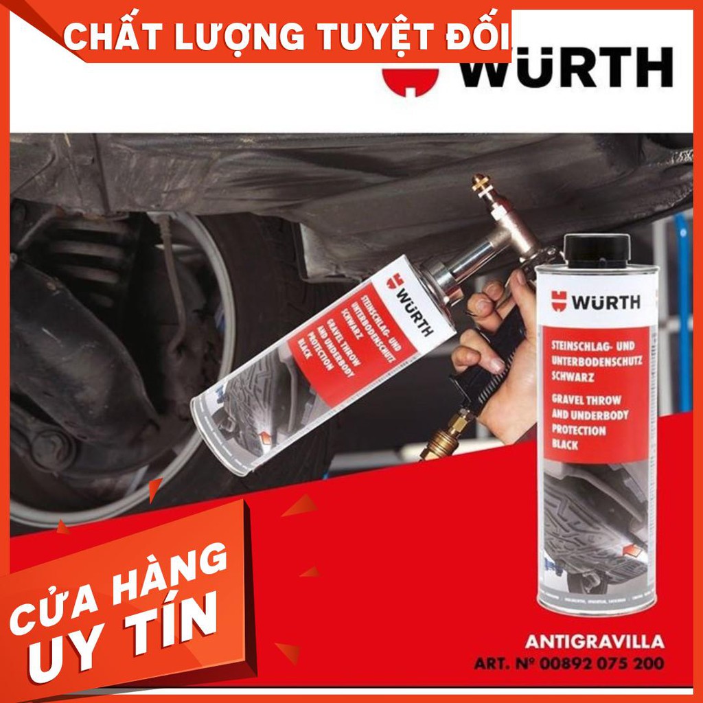 [ 8 CHAI ]  Sơn phủ gầm Ô Tô Su Non WURTH hàng nhập khẩu công nghệ Đức 1000 ml