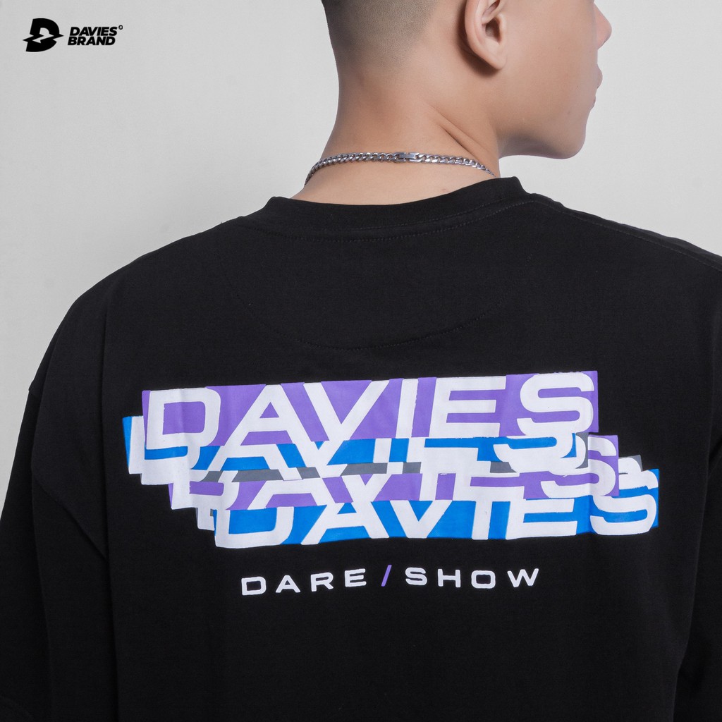 Áo thun nam nữ form rộng tay lỡ màu đen Davies- Dare show merchandise Violet Tee