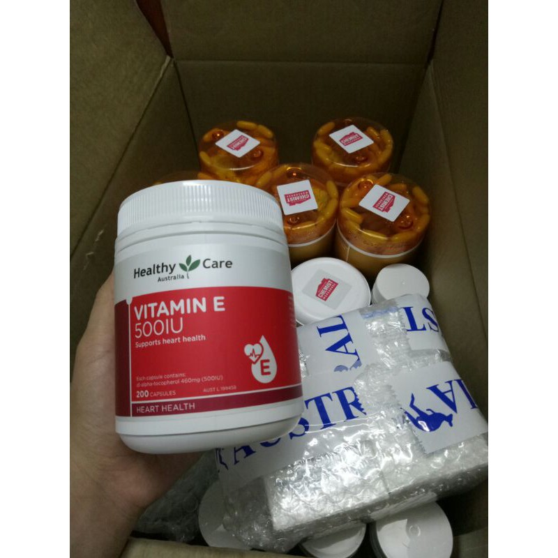 Viên uống bổ sung vitamin E 500IU Healthy Care 200v Úc