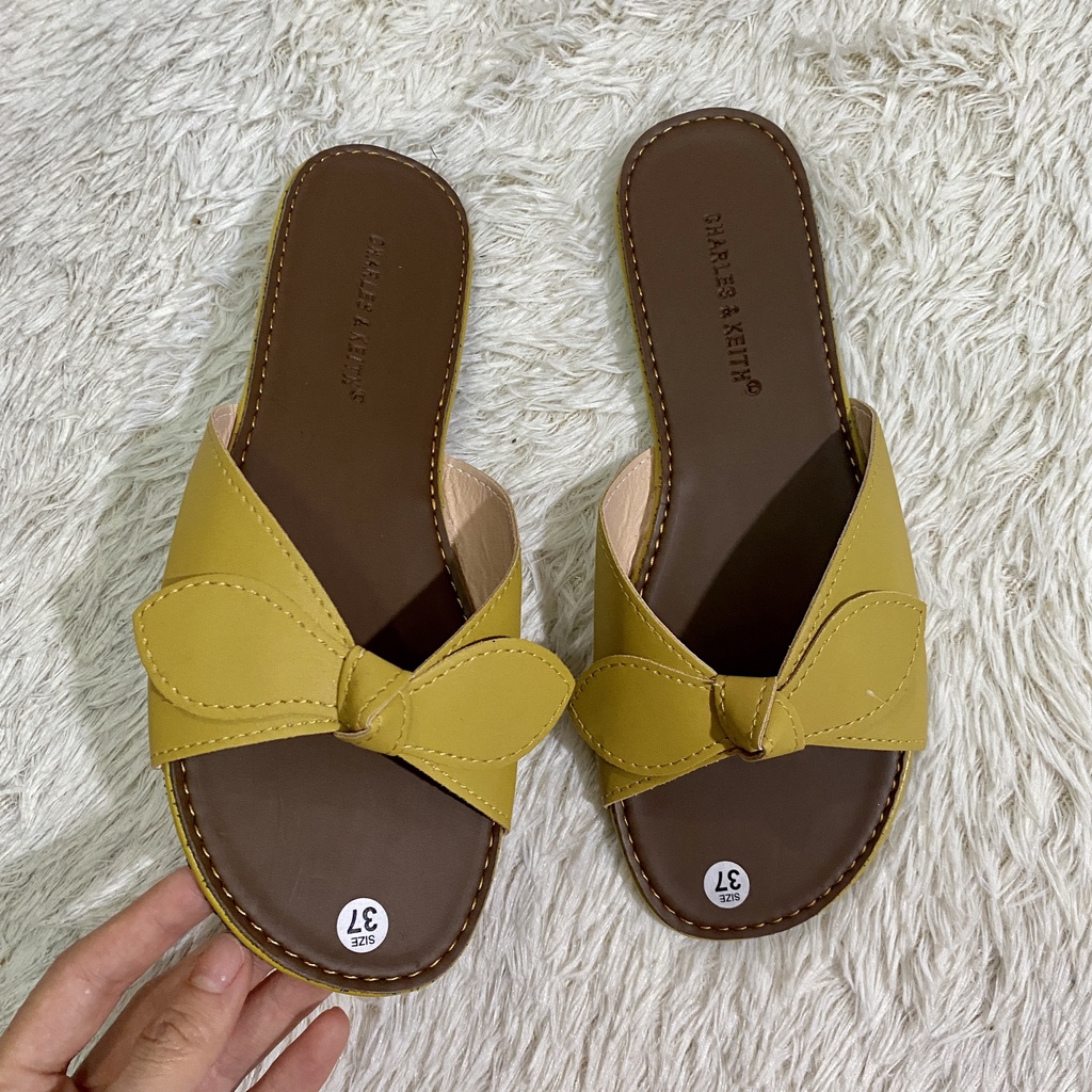 Dép lê nữ quai ngang thắt nơ