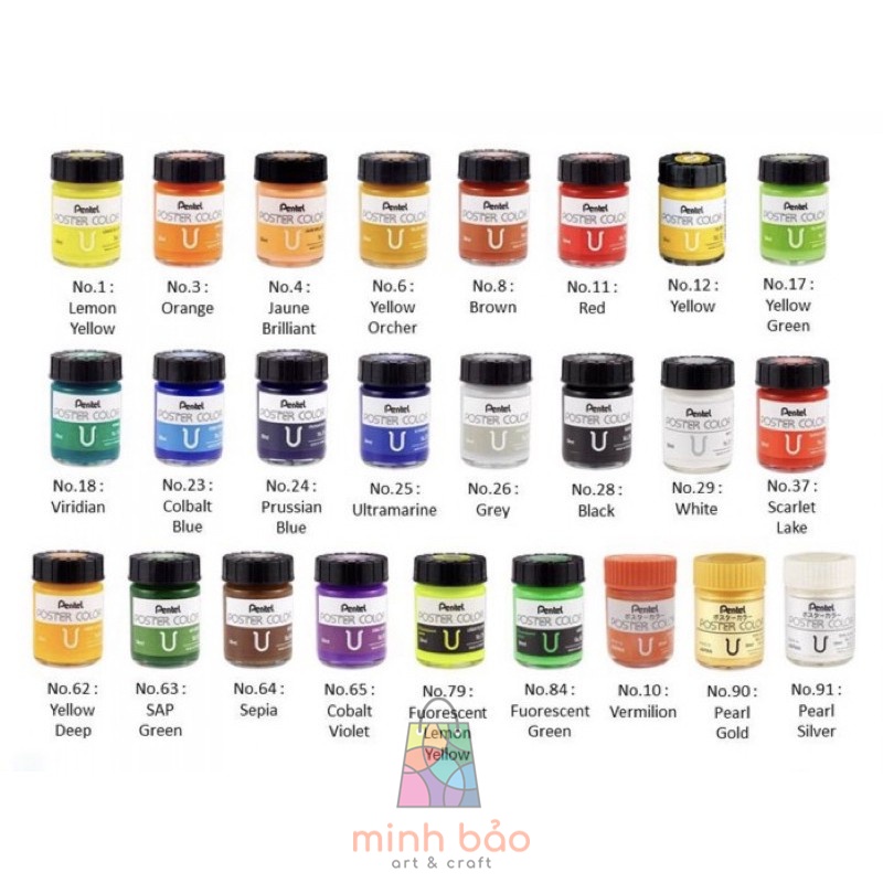 BÁN LẺ - MÀU POSTER PENTEL 30ML (LỌ THỦY TINH)