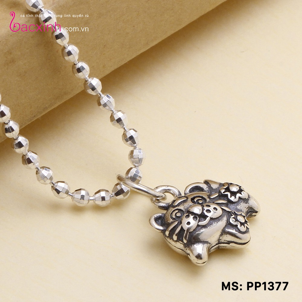 Mặt đeo dây chuyền, lắc tay, lắc chân cho bé 12 con giáp bạc Thái 925 Bạc Xinh Huệ Ngân- Quà tặng tuổi Dần PP1377-MDC