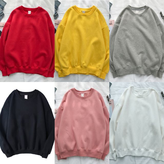 (Kèm ảnh thật, có 14 màu) Áo sweater basic, form unisex