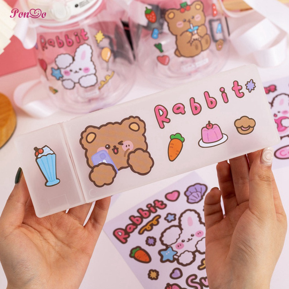 1 Sticker Dán Trang Trí Hình Gấu Xinh Xắn