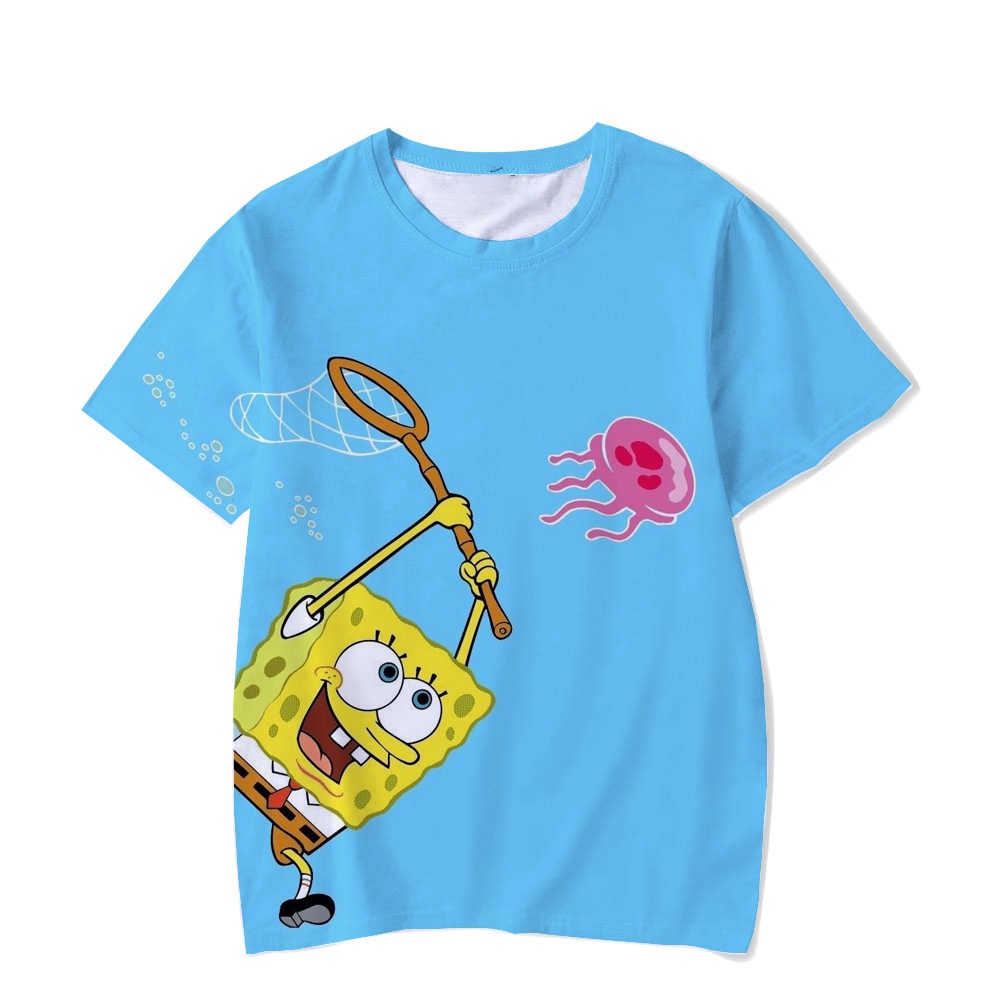 Áo Thun Tay Ngắn In Hình Spongebob 3d Thời Trang Cho Nam