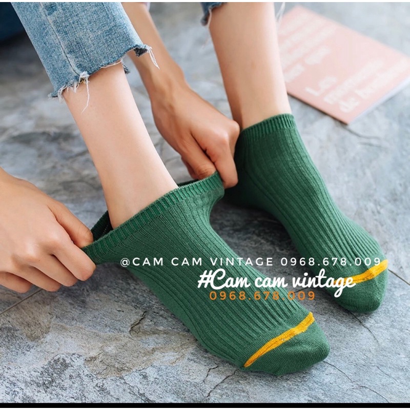 Tất vớ nam nữ ngắn cổ vớ cổ ngắn ulzzang Basic Vintage Hàn Quốc Tất Cổ ngắn style Vintage Unisex