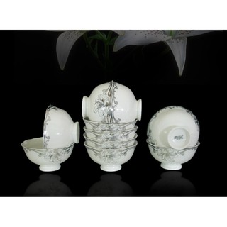 Chén cơm Đài các trang trí bạc 031132266 11.5cm