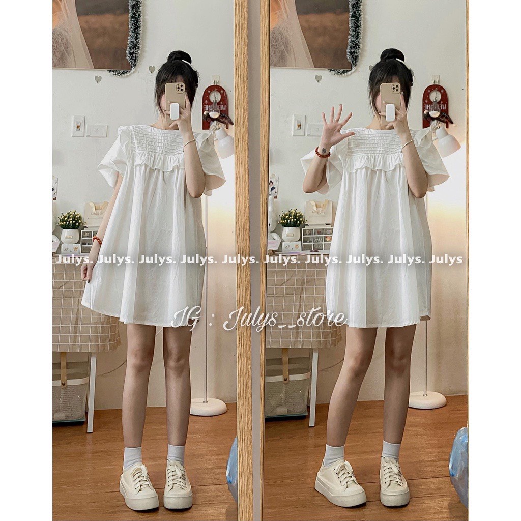 Đầm váy babydoll thô xếp li ngang tiểu thư 2monday