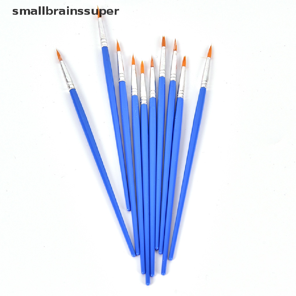 Set 10 Cọ Vẽ Màu Nước Đầu Tròn Bằng Nhựa Acrylic