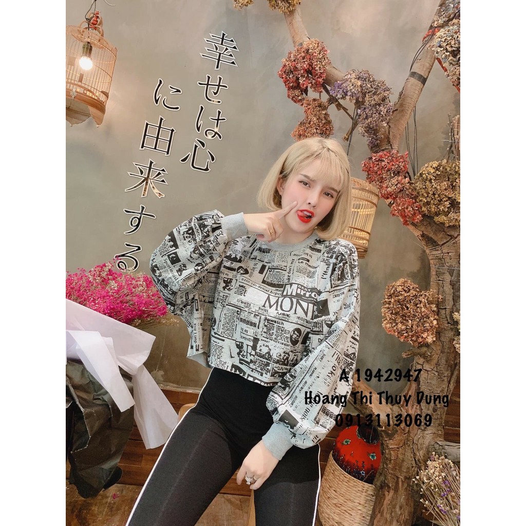 Áo Thun Tay Dài Form Croptop In Hình Báo Cá Tính TTS0726