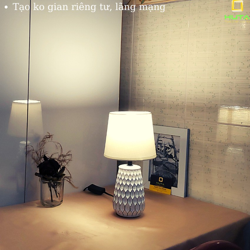 COMBO 2 Đèn Ngủ Để Bàn Thân Gốm Sứ, Dimmer Điều Chỉnh Tăng Giảm Sáng, Bóng Led, Decor, Mã S4 - Shop HUTA Light For Life