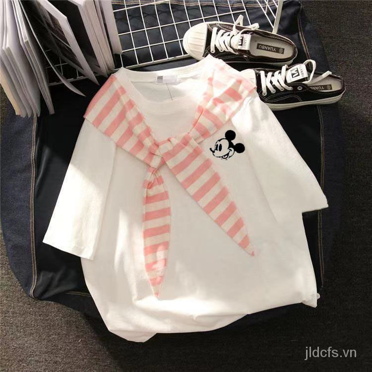 Áo Thun Tay Ngắn Họa Tiết Kẻ Sọc Phong Cách Hải Quân Nhật Bản Thời Trang Mùa Hè Cho Nữ