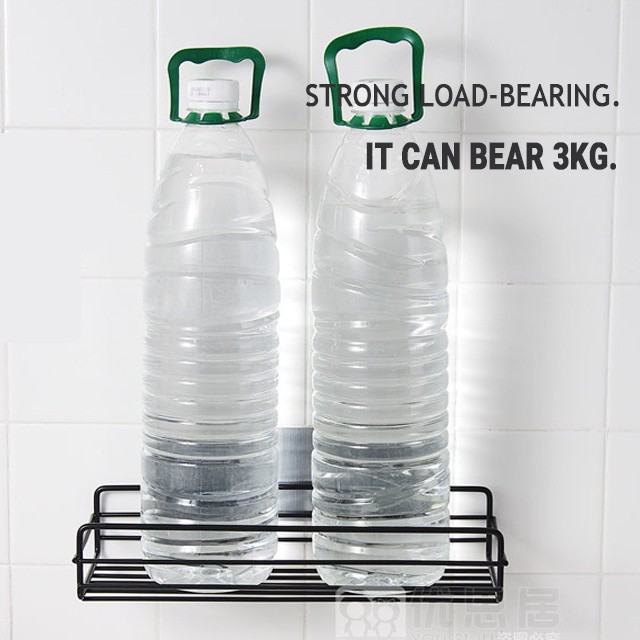 Giá để sữa tắm gắn tường không cần đục lỗ bằng sắt chống gỉ dùng trong phòng tắm