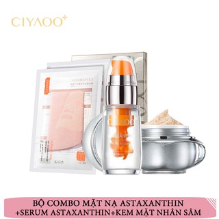 Bộ Combo Mặt Nạ Đông Khô Astaxanthin + serum Dưỡng Da Astaxanthin + kem Mặt Nhân Sâm 10g Ciyaoo