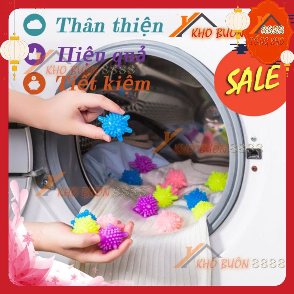 Bóng giặt 💣SALE💣 CẦU GAI viên giặt máy cao su nhựa mini thay thế bột giặt là thẳng quần áo làm sạch 30% 3-5cm BGIAT