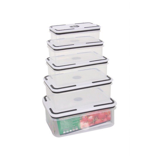 Hộp đựng thực phẩm 5 món để tủ lạnh có nắp kín