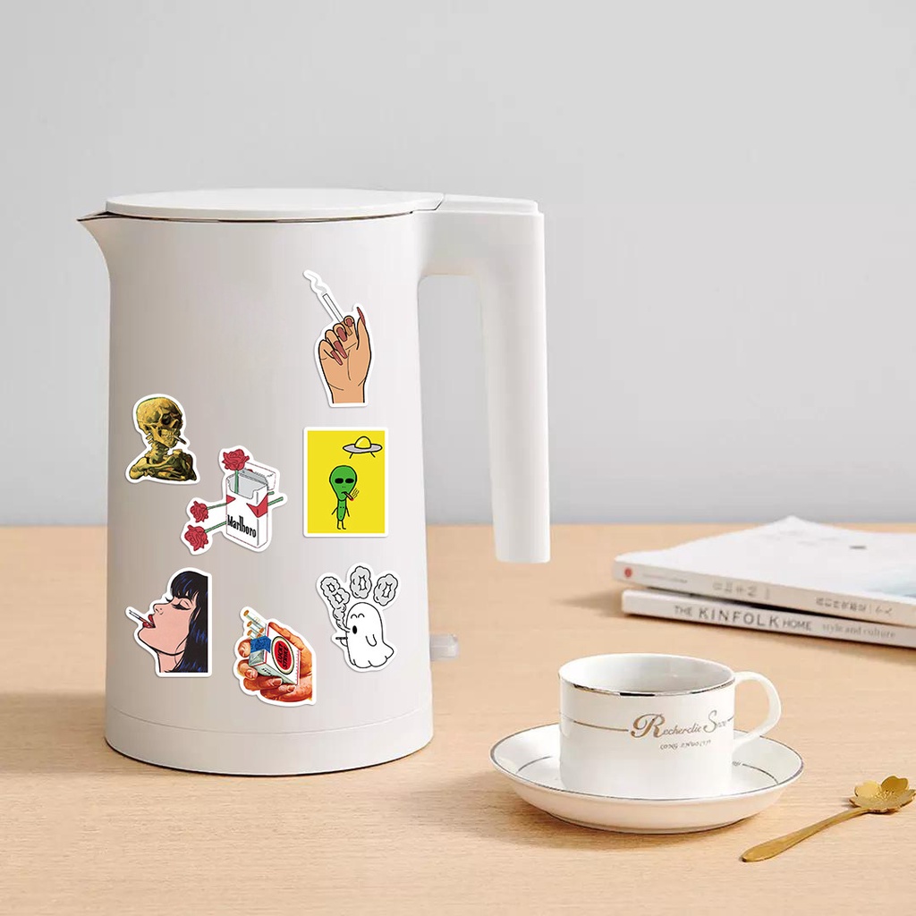 Set 50/25/10 Sticker Hình Lá Vui Nhộn Dán Trang Trí Điện Thoại/ Ván Trượt/Laptop