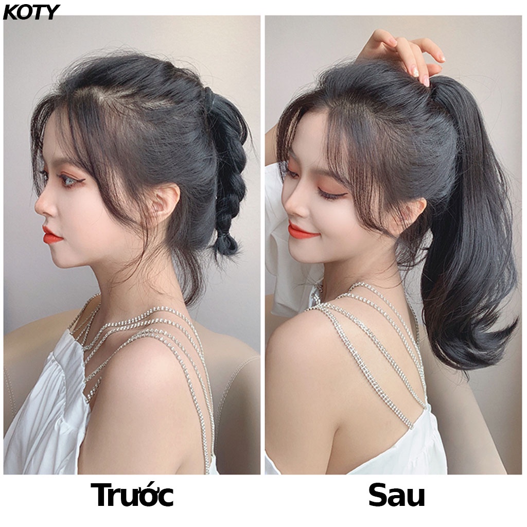 Tóc giả ngoặm xoăn phong cách Hàn Quốc, tóc giả kẹp ngoặm mềm mượt