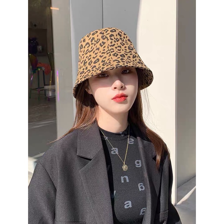 Mũ bucket hè hoạ tiết da báo