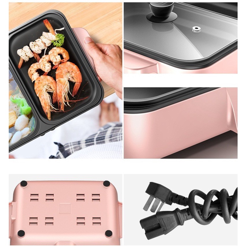Nồi Lẩu Kiêm Nướng 2in1 Mini Hàn Quốc, Bếp Lẩu Nướng Đa Năng Cao Cấp - beplaunuong
