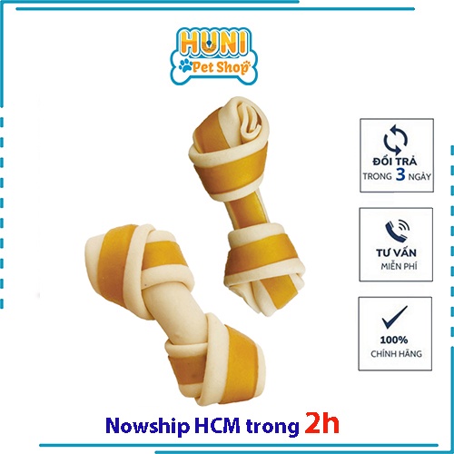 XƯƠNG GẶM DA THỰC VẬT HƯƠNG SỮA DINH DƯỠNG DÀNH CHO CHÓ CƯNG 10 XƯƠNG DOGGY MAN- Huni petshop