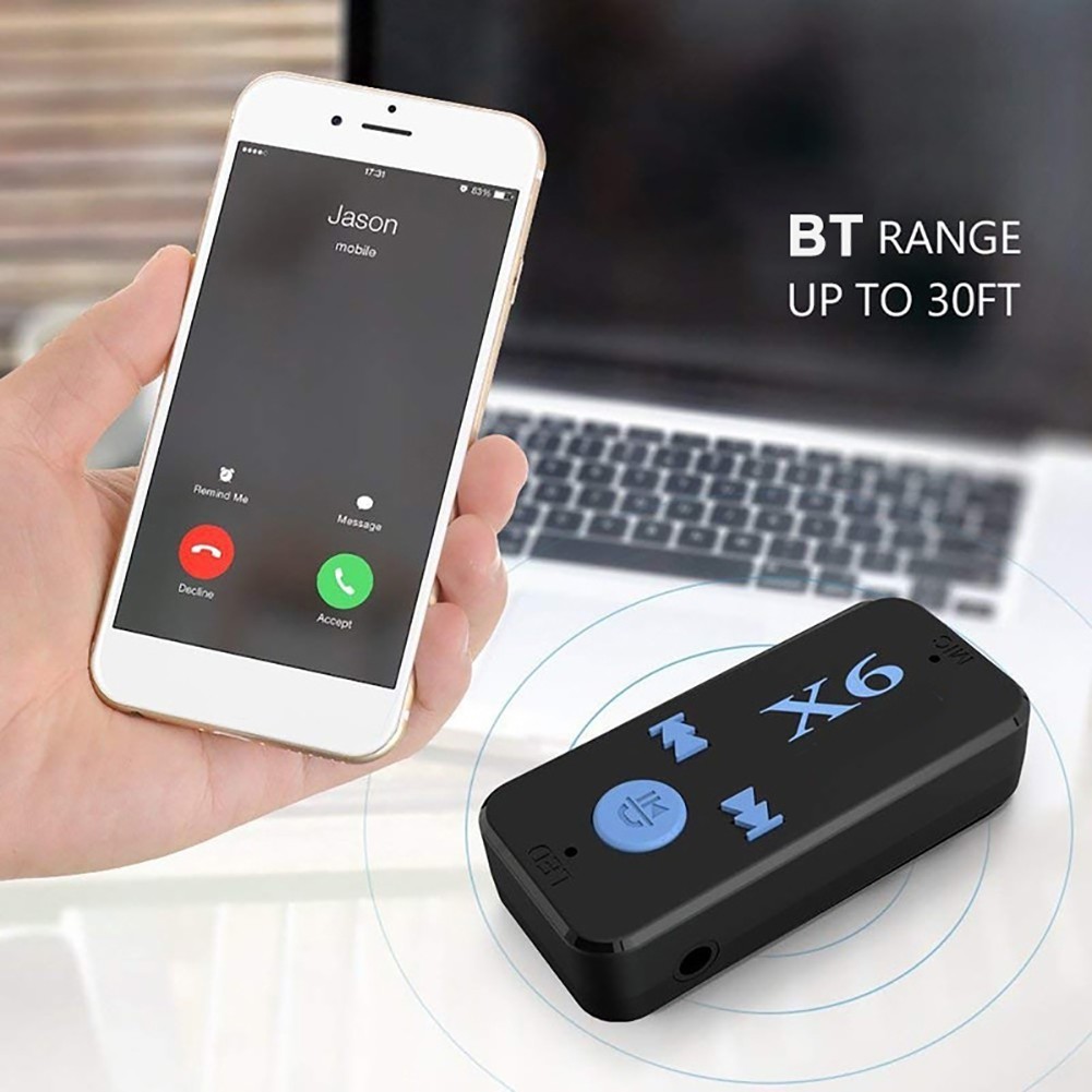 Thiết Bị Nhận Tín Hiệu Âm Thanh Bluetooth Không Dây X6 Jack 3.5mm Cho Xe Ô Tô
