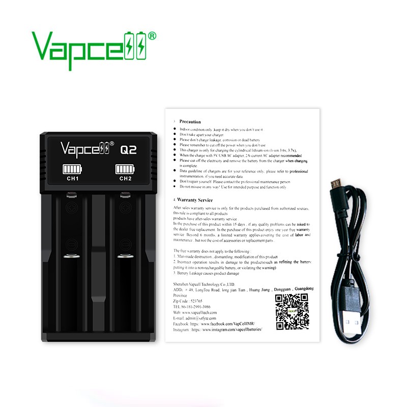 Sạc pin đa năng VapCell Q2 sạc ơin 10440/14500/18650