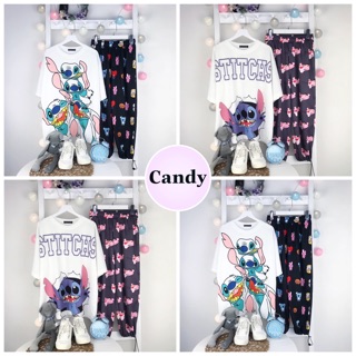 [ COMBO TIẾT KIỆM ] Set áo 3D Stitch + quần dài cartoon BT21 Báo Hồng Unisex