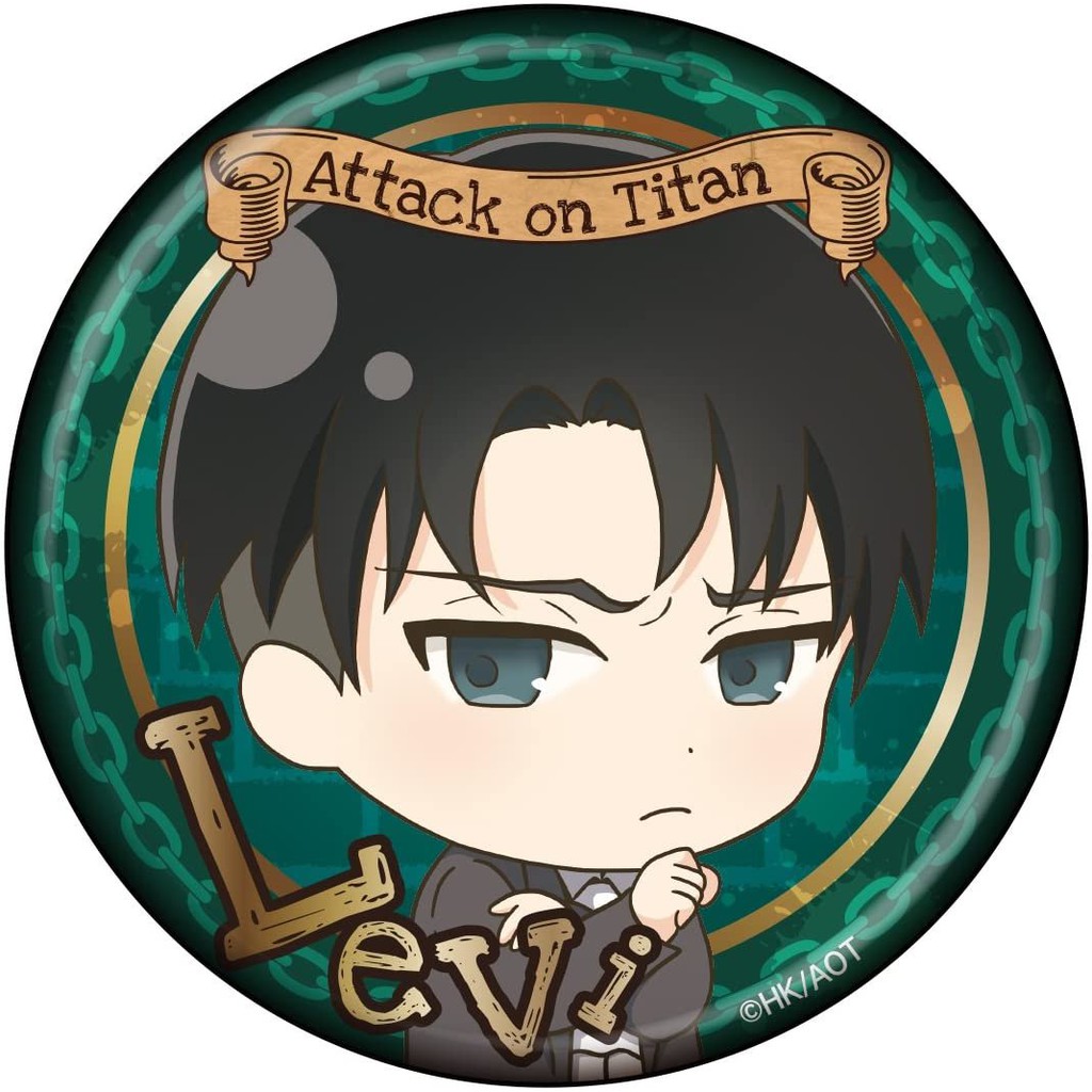 Huy hiệu cài áo in hình ATTACK ON TITAN VER VIỀN VÀNG anime chibi dễ thương tiện lợi