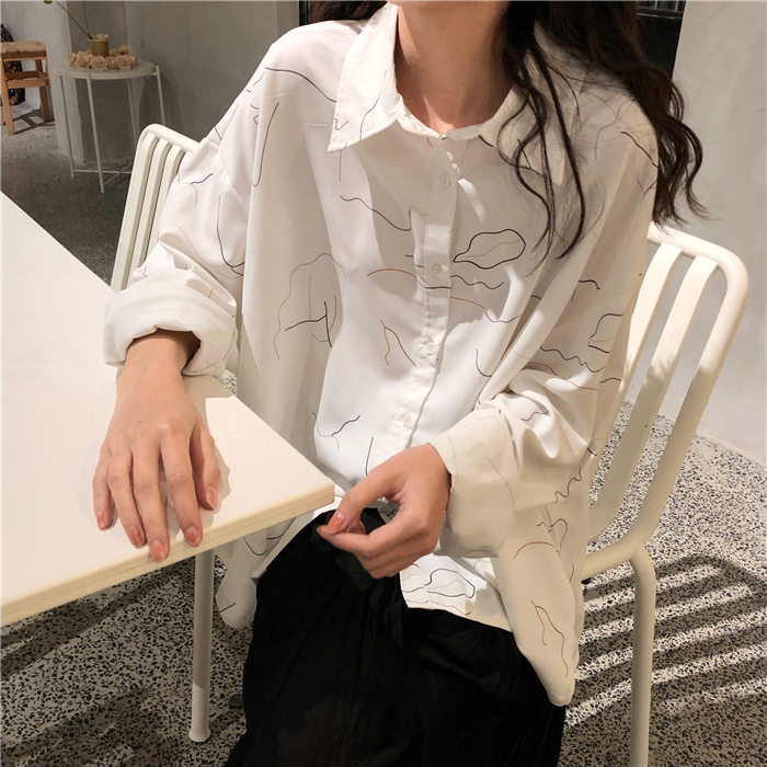 Áo Sơ Mi Dài Tay Cổ Bẻ Dáng Rộng Thời Trang Phong Cách Hàn Quốc | BigBuy360 - bigbuy360.vn