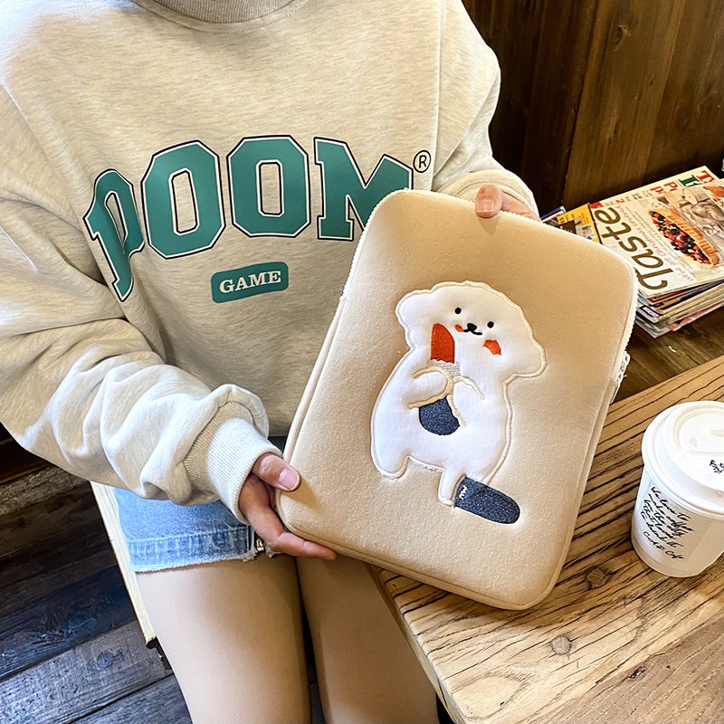 Túi Xách Tay Đựng Son Môi Vân Lông Cừu Kiểu Hàn Quốc Dễ Thương Cho Nữ