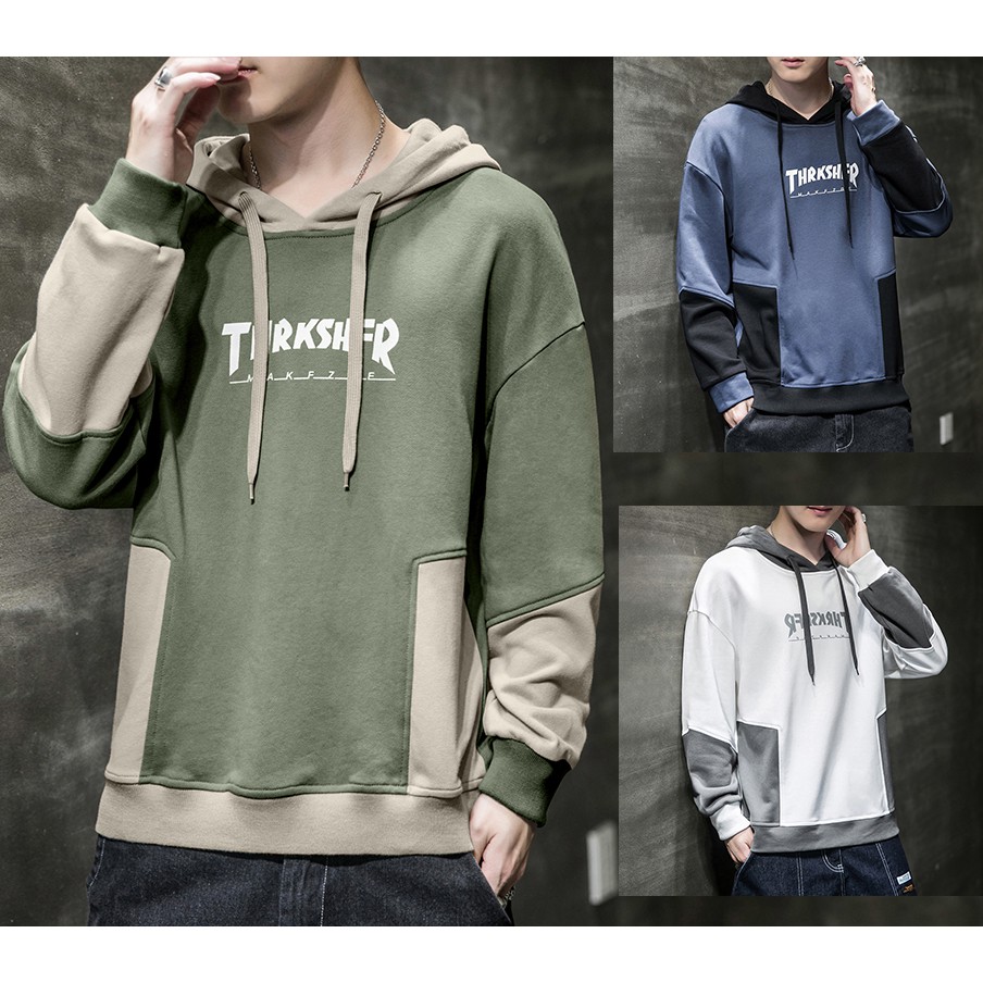 Áo Hoodie Nam Thời Trang In Họa Tiết Chữ THRKSHFR Tinh Tế Phối Hợp Hai Màu Zenkonam MEN TOP 150