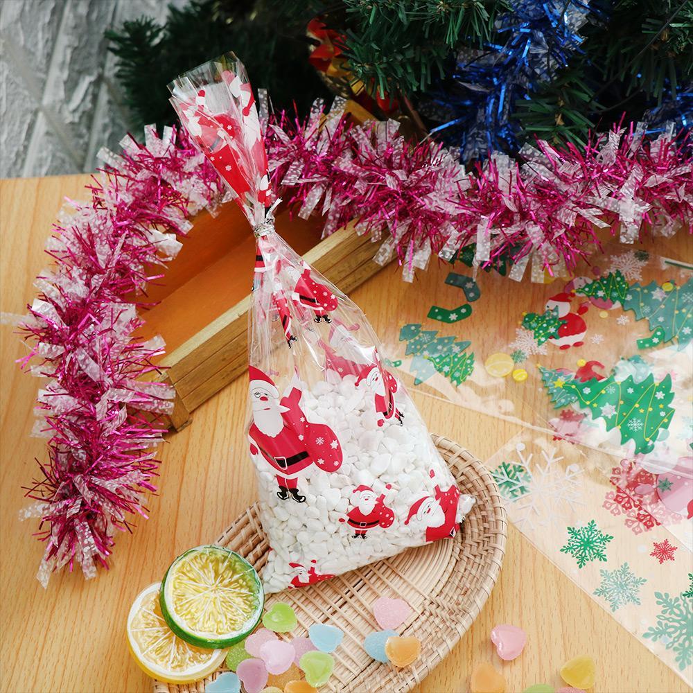 .Set 50 Túi Đựng Kẹo Họa Tiết Hoạt Hình Giáng Sinh