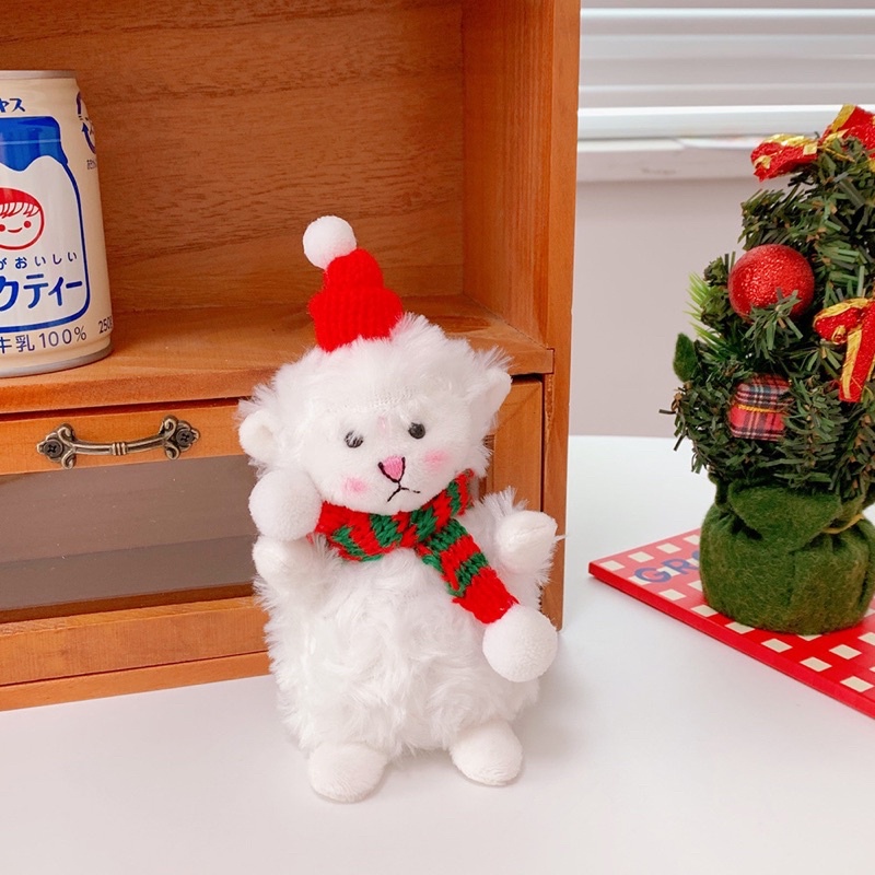 Móc khóa hình chú cừu nhồi bông dễ thương phong cách Hàn Quốc