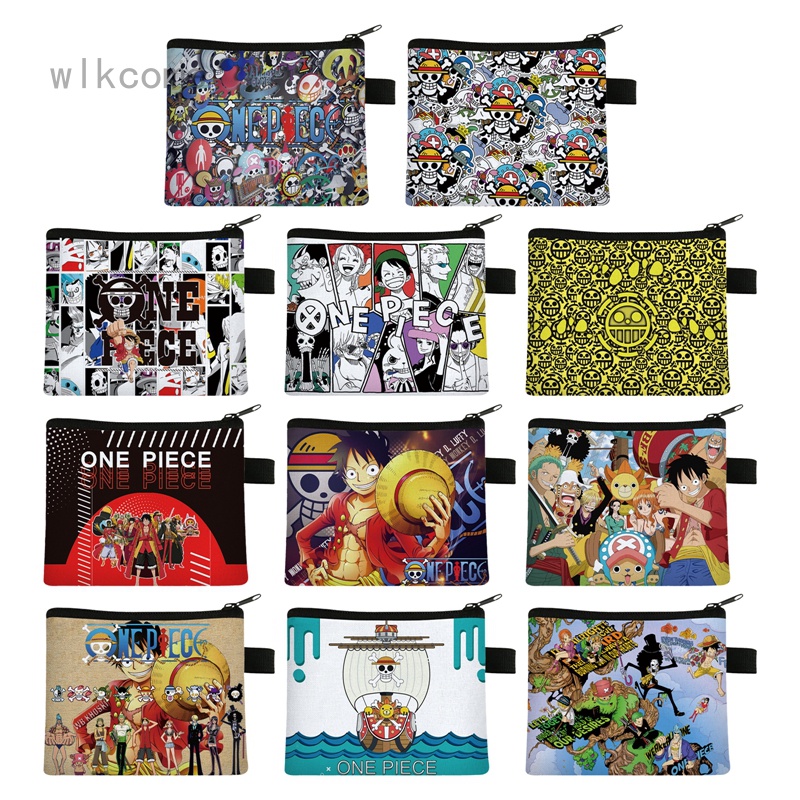 Ví Đựng Tiền Xu Chất Liệu Canvas Họa Tiết Hoạt Hình One Piece