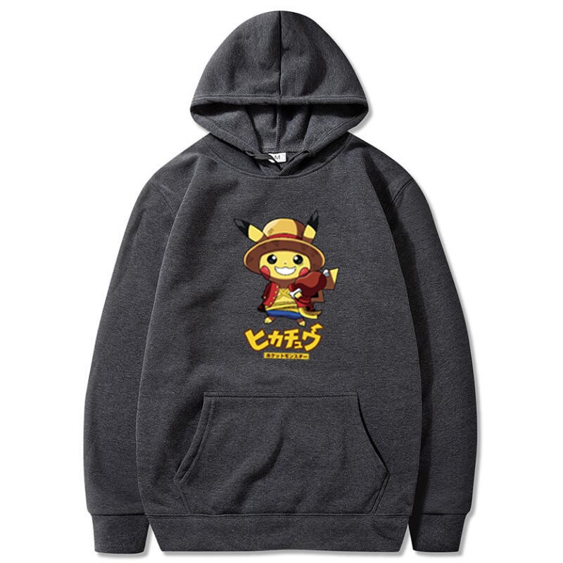 Áo Hoodie Vải Cashmere Dáng Rộng In Hình Thám Tử Lừng Danh Conan Pikachu Thời Trang Mới Cho Nam Và Nữ