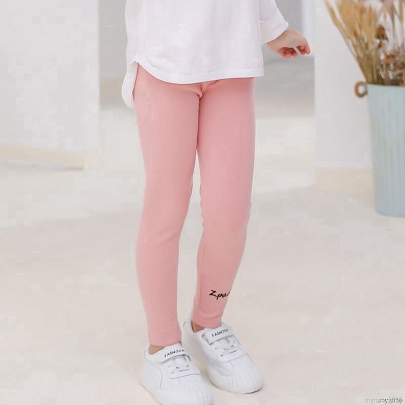 My Baby  Baby Girl Solid Cotton Long Pants Toddler Casual Leeging
