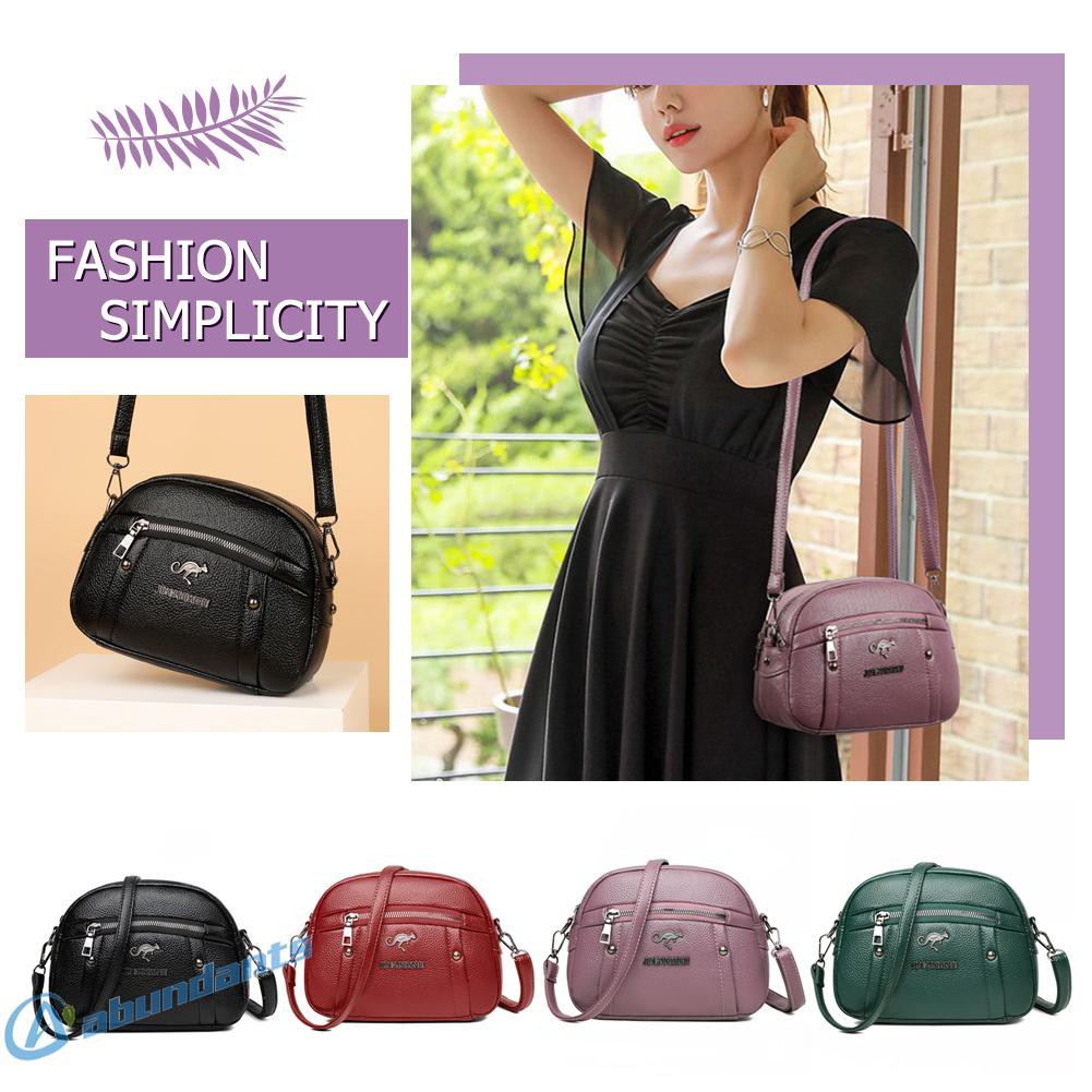 ♕ab♕ Vintage Women Soft PU Pure Color Messenger Bag Casual Ladies Small Handbags