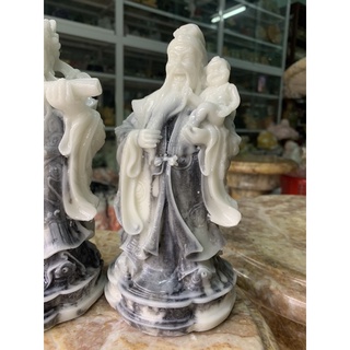 Bộ Tam Đa Đá Đúc 20cm – Tượng Phúc Lộc Thọ May Mắn, Quà Tặng Phong Thủy Cao Cấp