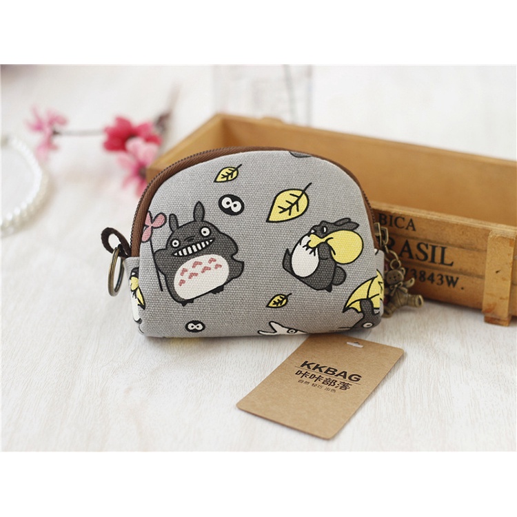 Ví Đựng Tiền Xu/Chìa Khóa Mini Bằng Vải Bố Họa Tiết Hoạt Hình Dễ Thương Dành Cho Bạn Nữ