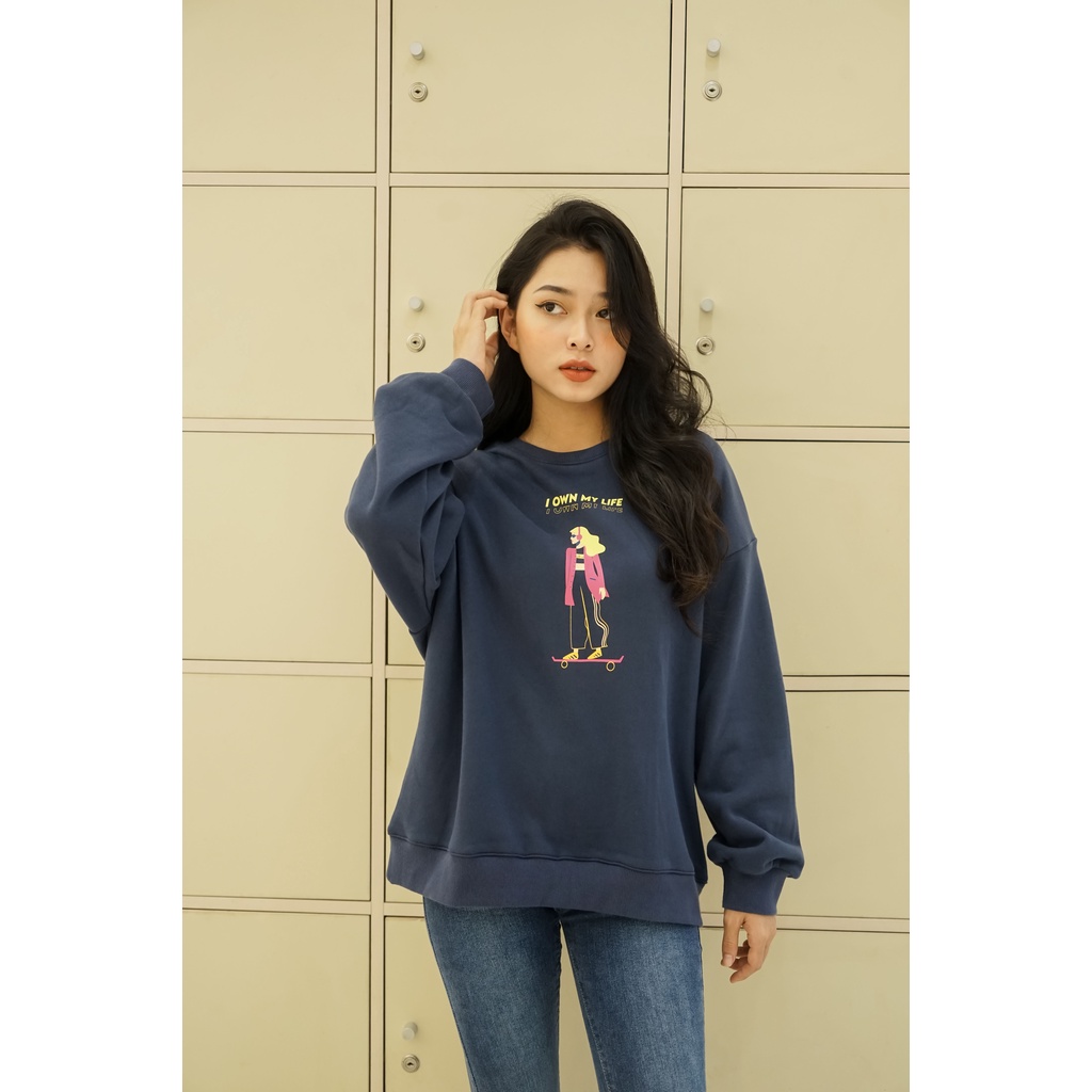 Áo Nỉ dài tay cổ tròn I Own My Life Méo Shop