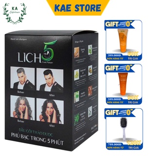 Dầu gội thảo dược phủ bạc đen tóc lich5 cỏ cây hoa lá|kae store