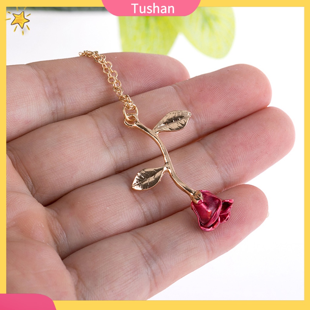 Dây Chuyền Hợp Kim Mặt Hình Hoa Hồng Thanh Lịch Cho Nữ