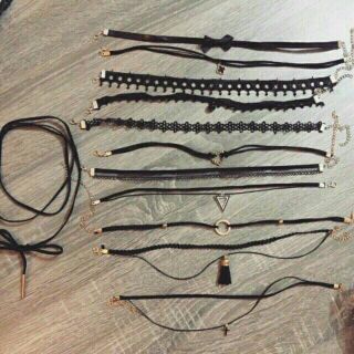 Set vòng cổ choker 12 món