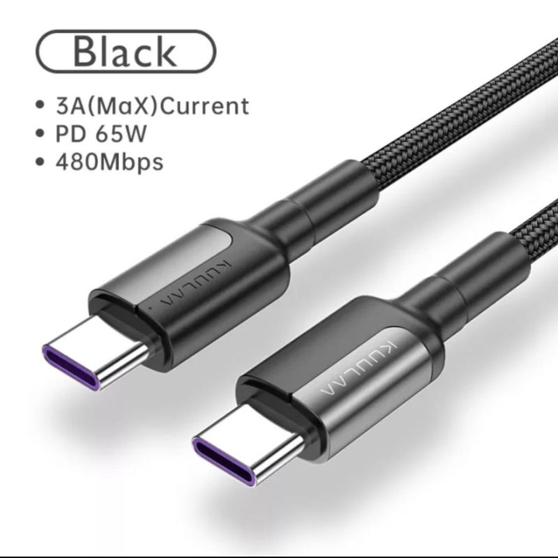 Cáp sạc nhanh Type C to C KUULAA PD 60W QC 4.0