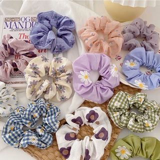 Dây cột tóc vải Hàn Quốc Srunchies họa tiết bông hoa đơn giản 💖💖💖