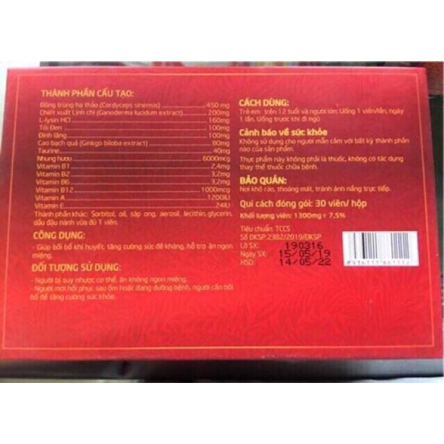 Đông Trùng Hạ Thảo Y Phúc- giúp ăn ngon, ngủ tốt, bồi bổ khí huyết, phục hồi sức khoẻ