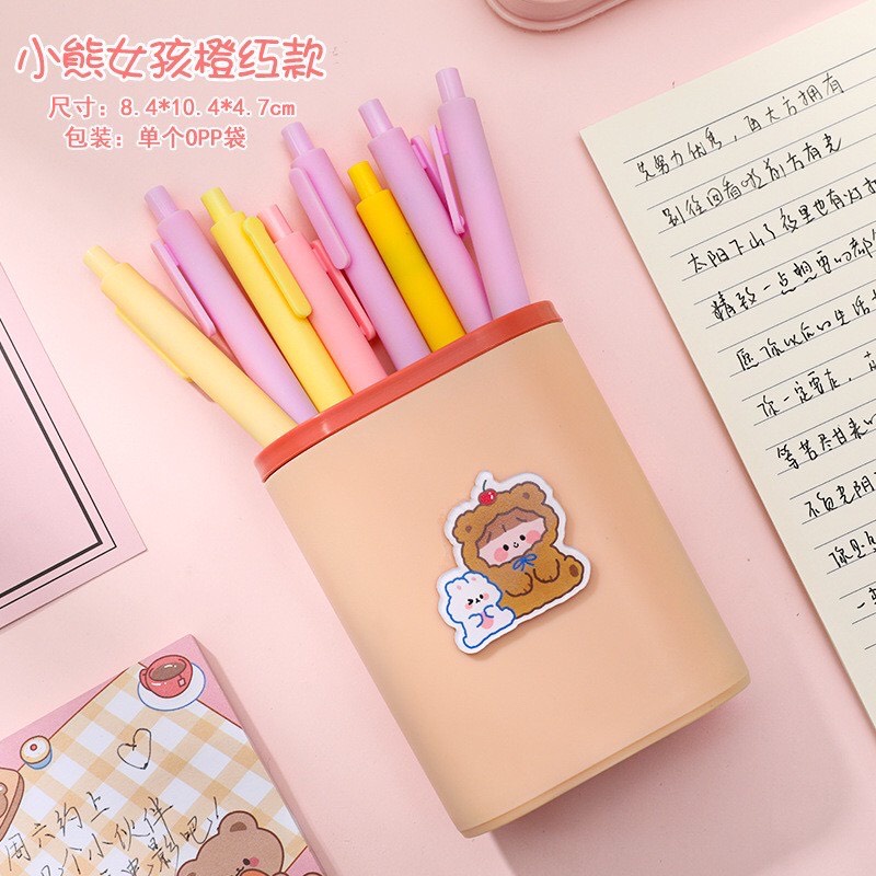 Ống Đựng Bút Nhựa Hai Ngăn Để Bàn Đa Năng Đựng Đồ Gia Dụng