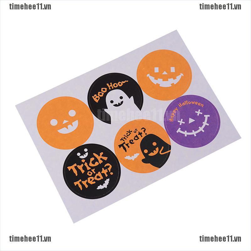 Set 60 Miếng Dán Trang Trí Bánh Kem Dịp Halloween Timehe11